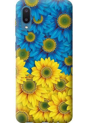 Чохол 2d пластиковий патріотичний на телефон samsung galaxy a02 a022g жовто-блакитні квіти "1048t-2260-58250"