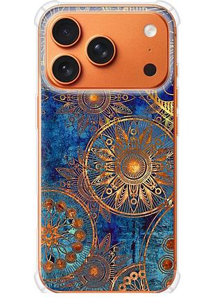 Чохол силіконовий протиударний с посиленими кутами на телефон iphone 17 pro max золотий візерунок "678sp-4029-58250"