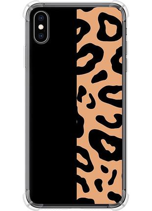 Чехол силикон с усиленными углами на телефон iphone xs max пятна леопарда "4269sp-1557-58250"