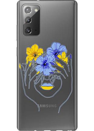 Чехол 2d пластиковый патриотический на телефон samsung galaxy note 20 девушка v4 "5276t-2036-58250"