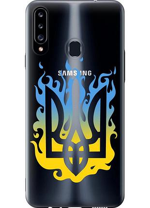 Чохол 2d пластиковий патріотичний на телефон samsung galaxy a20s a207f герб v1 "5258t-1775-58250"