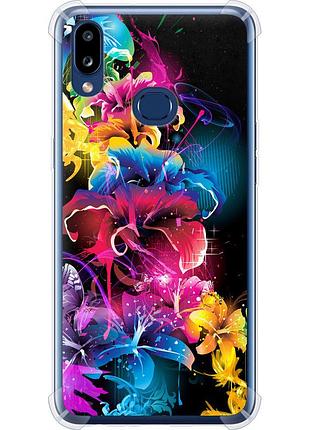 Чохол силіконовий протиударний с посиленими кутами на телефон samsung galaxy a10s a107f абстрактні квіти "511sp-1776-58250"