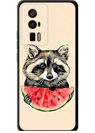 Чехол tpu на телефон xiaomi redmi k60 енотик с арбузом "4605b-2973-58250"