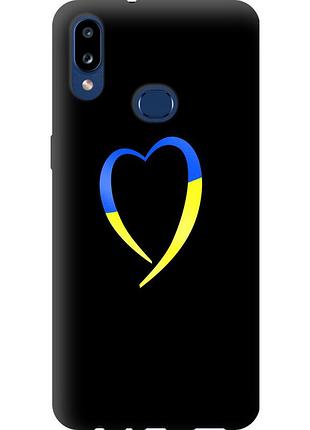Чехол tpu патриотический на телефон samsung galaxy a10s a107f жёлто-голубое сердце "885b-1776-58250"