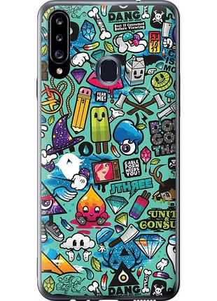 Чохол силіконовий на телефон samsung galaxy a20s a207f стікер бомбінг 1 "693u-1775-58250"