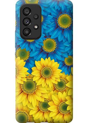 Чехол силиконовый патриотический на телефон samsung galaxy a53 a536e жёлто-голубые цветы "1048u-2585-58250"