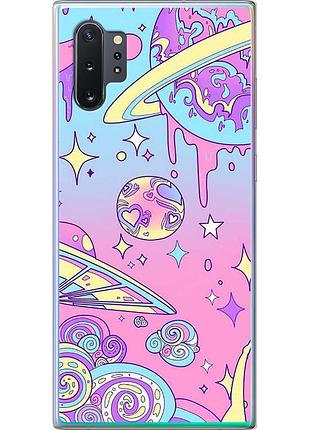 Чехол 2d пластиковый на телефон samsung galaxy note 10 plus розовая галактика "4146t-1756-58250"