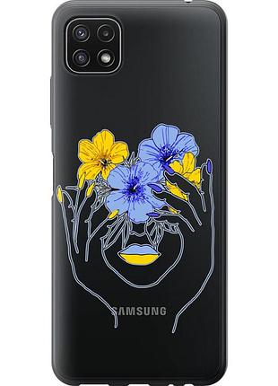 Чехол силиконовый патриотический на телефон samsung galaxy a22 5g a226b девушка v4 "5276u-2581-58250"