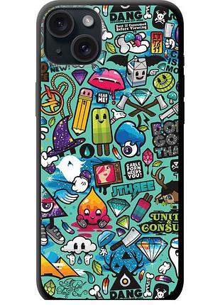 Чехол tpu на телефон iphone 15 plus стикер бомбинг 1 "693b-3097-58250"