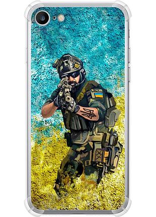 Чехол силикон с усиленными углами патриотический на телефон iphone 7 воин зсу "5311sp-336-58250"