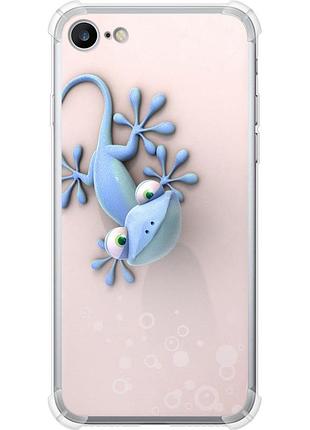 Чехол силикон с усиленными углами на телефон iphone 7 геккончик "1094sp-336-58250"
