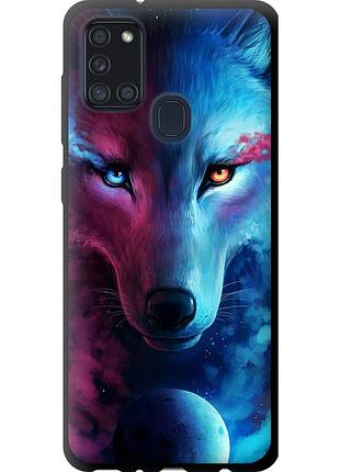 Чехол tpu на телефон samsung galaxy a21s a217f арт-волк "3999b-1943-58250"