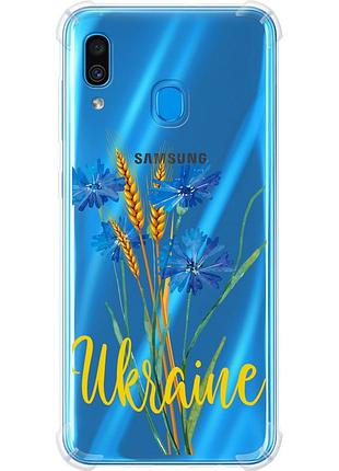 Чехол силикон с усиленными углами патриотический на телефон samsung galaxy a30 2019 a305f ukraine v2 "5445sp-1670-58250"