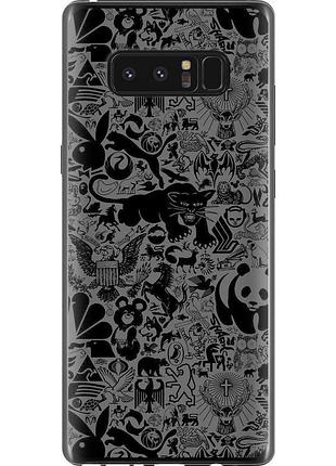 Чехол 2d пластиковый на телефон samsung galaxy note 8 чёрно-серый стикер бомбинг "2432t-1020-58250"