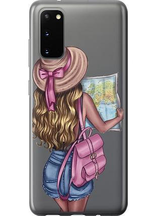 Чохол силіконовий на телефон samsung galaxy s20 дівчина з картою "4704u-1824-58250"