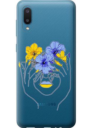Чохол 2d пластиковий патріотичний на телефон samsung galaxy a02 a022g дівчина v4 "5276t-2260-58250"