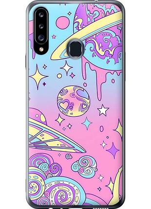 Чохол 2d пластиковий на телефон samsung galaxy a20s a207f рожева галактика "4146t-1775-58250"