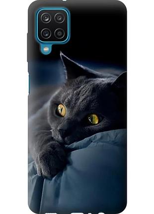 Чехол силиконовый на телефон samsung galaxy m12 m127f дымчатый кот "825u-2360-58250"