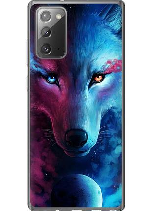 Чехол 2d пластиковый на телефон samsung galaxy note 20 арт-волк "3999t-2036-58250"