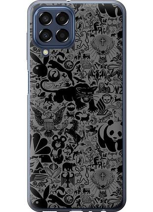 Чехол tpu на телефон samsung galaxy m33 m336b чёрно-серый стикер бомбинг "2432b-2633-58250"
