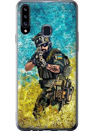 Чохол силіконовий патріотичний на телефон samsung galaxy a20s a207f воїн зсу "5311u-1775-58250"