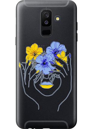 Чохол силіконовий патріотичний на телефон samsung galaxy a6 plus 2018 дівчина v4 "5276u-1495-58250"