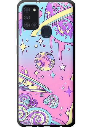 Чехол tpu на телефон samsung galaxy a21s a217f розовая галактика "4146b-1943-58250"