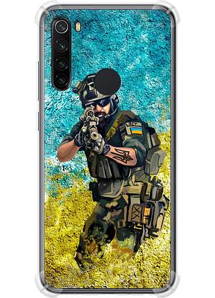 Чехол силикон с усиленными углами патриотический на телефон xiaomi redmi note 8 воин зсу "5311sp-1787-58250"