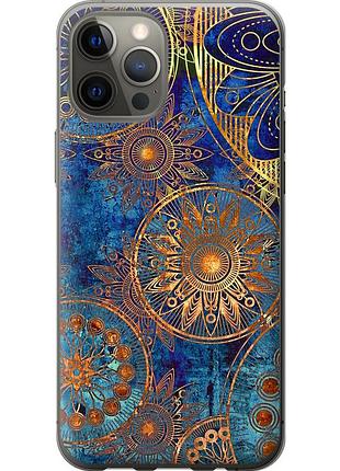 Чехол 2d пластиковый на телефон iphone 12 pro max золотой узор "678t-2054-58250"