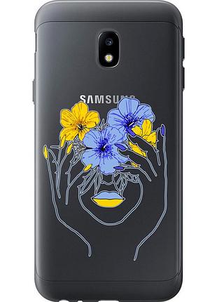 Чехол силиконовый патриотический на телефон samsung galaxy j3 (2017) девушка v4 "5276u-650-58250"