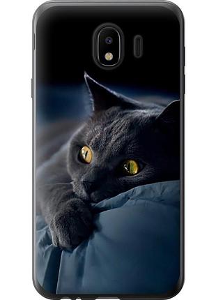 Чехол силиконовый на телефон samsung galaxy j4 2018 дымчатый кот "825u-1487-58250"