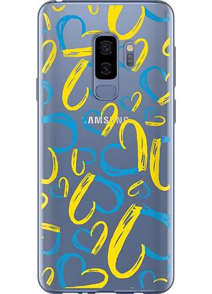 Чехол силиконовый патриотический на телефон samsung galaxy s9 plus сердца ua "5292u-1365-58250"