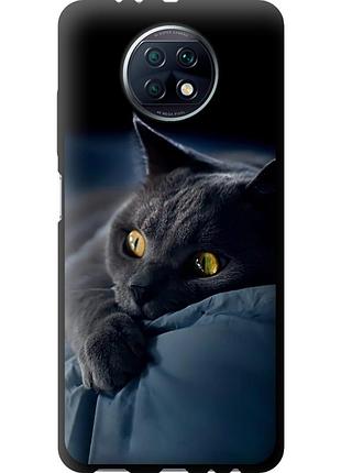 Чехол tpu на телефон xiaomi redmi note 9t дымчатый кот "825b-2261-58250"