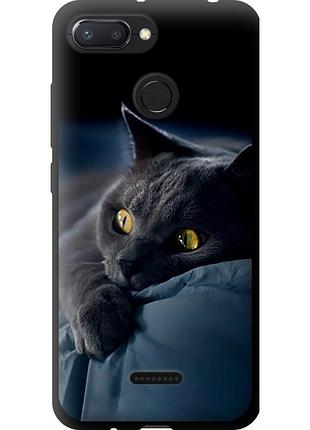 Чохол tpu на телефон xiaomi redmi 6 димчастий кіт "825b-1521-58250"