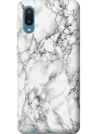 Чохол 2d пластиковий на телефон samsung galaxy a02 a022g мармур білий "4480t-2260-58250"