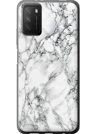 Чехол 2d пластиковый на телефон xiaomi poco m3 мрамор белый "4480t-2200-58250"