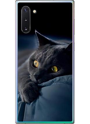 Чохол силіконовий на телефон samsung galaxy note 10 димчастий кіт "825u-1718-58250"