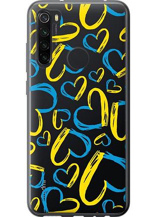 Чохол 2d пластиковий патріотичний на телефон xiaomi redmi note 8 серця ua "5292t-1787-58250"