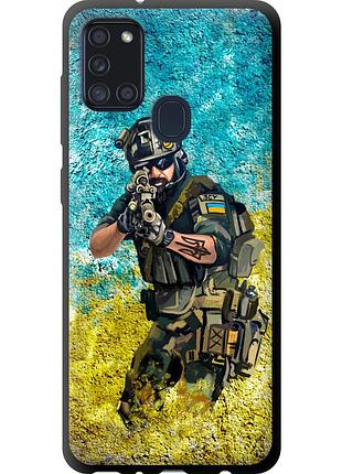 Чехол tpu патриотический на телефон samsung galaxy a21s a217f воин зсу "5311b-1943-58250"