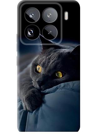 Чехол силиконовый на телефон xiaomi 15 pro дымчатый кот "825u-3879-58250"