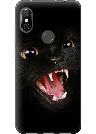 Чохол силіконовий на телефон xiaomi redmi note 6 pro чорна кішка "932u-1551-58250"