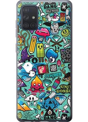 Чехол силиконовый на телефон samsung galaxy a71 2020 a715f стикер бомбинг 1 "693u-1826-58250"