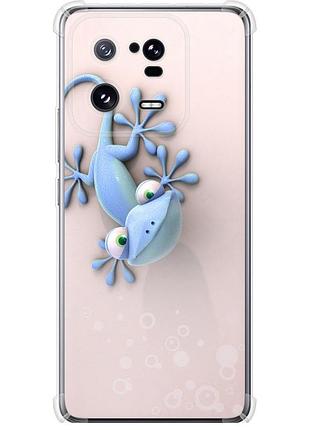 Чохол силіконовий протиударний с посиленими кутами на телефон xiaomi 13 pro гекончик "1094sp-2959-58250"