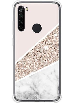 Чохол силіконовий протиударний с посиленими кутами на телефон xiaomi redmi note 8 пастельний мармур "4342sp-1787-58250"
