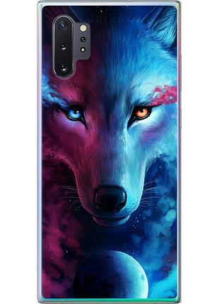 Чехол 2d пластиковый на телефон samsung galaxy note 10 plus арт-волк "3999t-1756-58250"