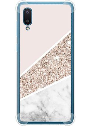 Чохол силіконовий протиударний с посиленими кутами на телефон samsung galaxy a02 a022g пастельний мармур "4342sp-2260-58250"