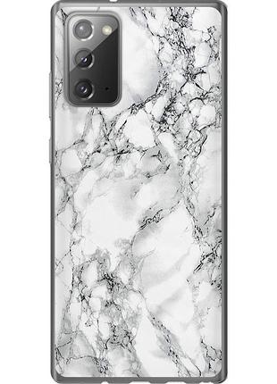 Чехол 2d пластиковый на телефон samsung galaxy note 20 мрамор белый "4480t-2036-58250"