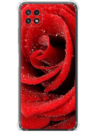 Чехол силикон с усиленными углами на телефон samsung galaxy a22 5g a226b красная роза "529sp-2581-58250"