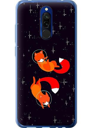 Чохол силіконовий на телефон xiaomi redmi 8 лисички в космосі "4519u-1806-58250"