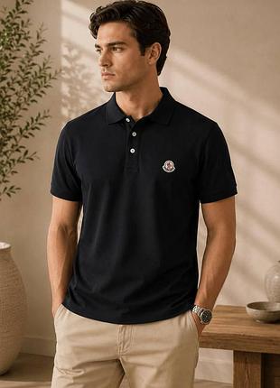 Moncler classic logo patch cotton piqué polo